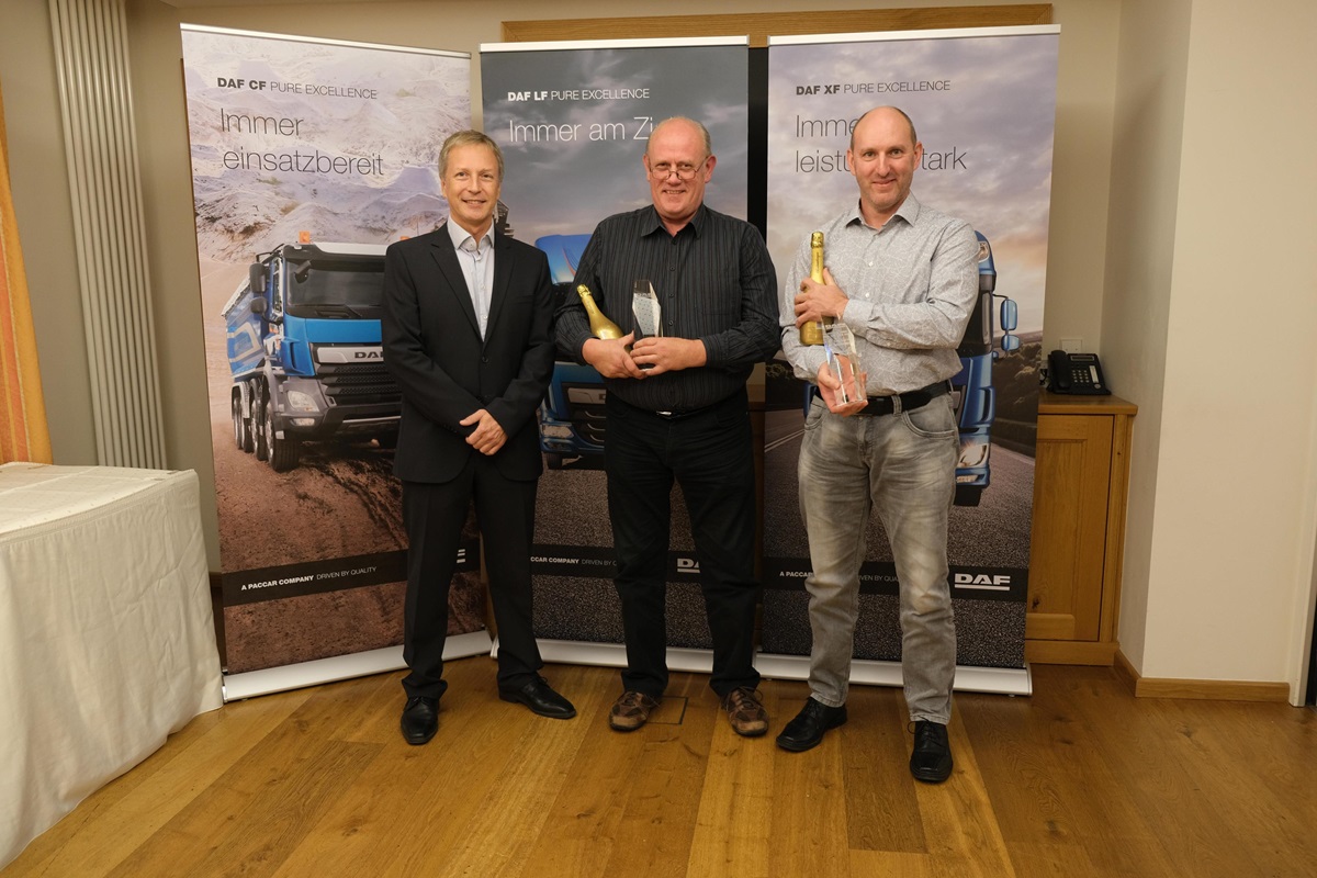 Markus Moser und Hanspeter Zurflüh gewinnen das Schweiz-Finale des „DAF Serviceteam of the Year 2019“