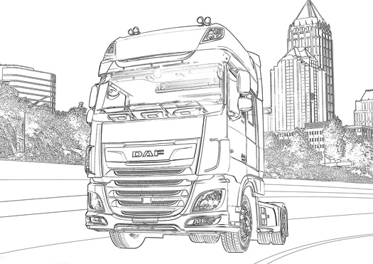 The New DAF XF coloring pages